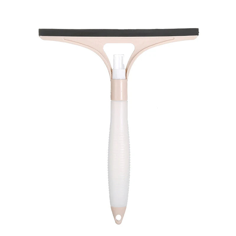 Broom Carpet Rake with Squeegee Long Handle for Pet Hair Fur Remover Broom for Fluff Carpet Hardwood Floor No Scratch